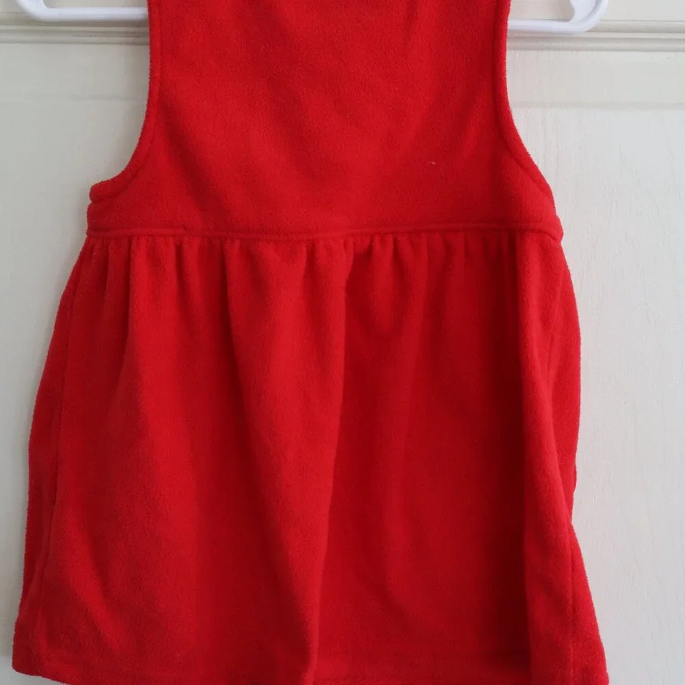 Old Navy Red Fleece Jumper 12-18m with buttons and pockets